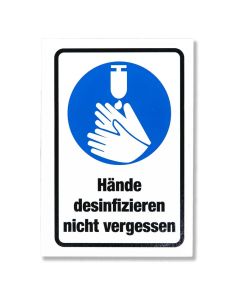 Aufkleber "Desinfizieren nicht Vergessen"
