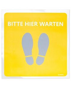 Aufkleber "Bitte hier Warten"