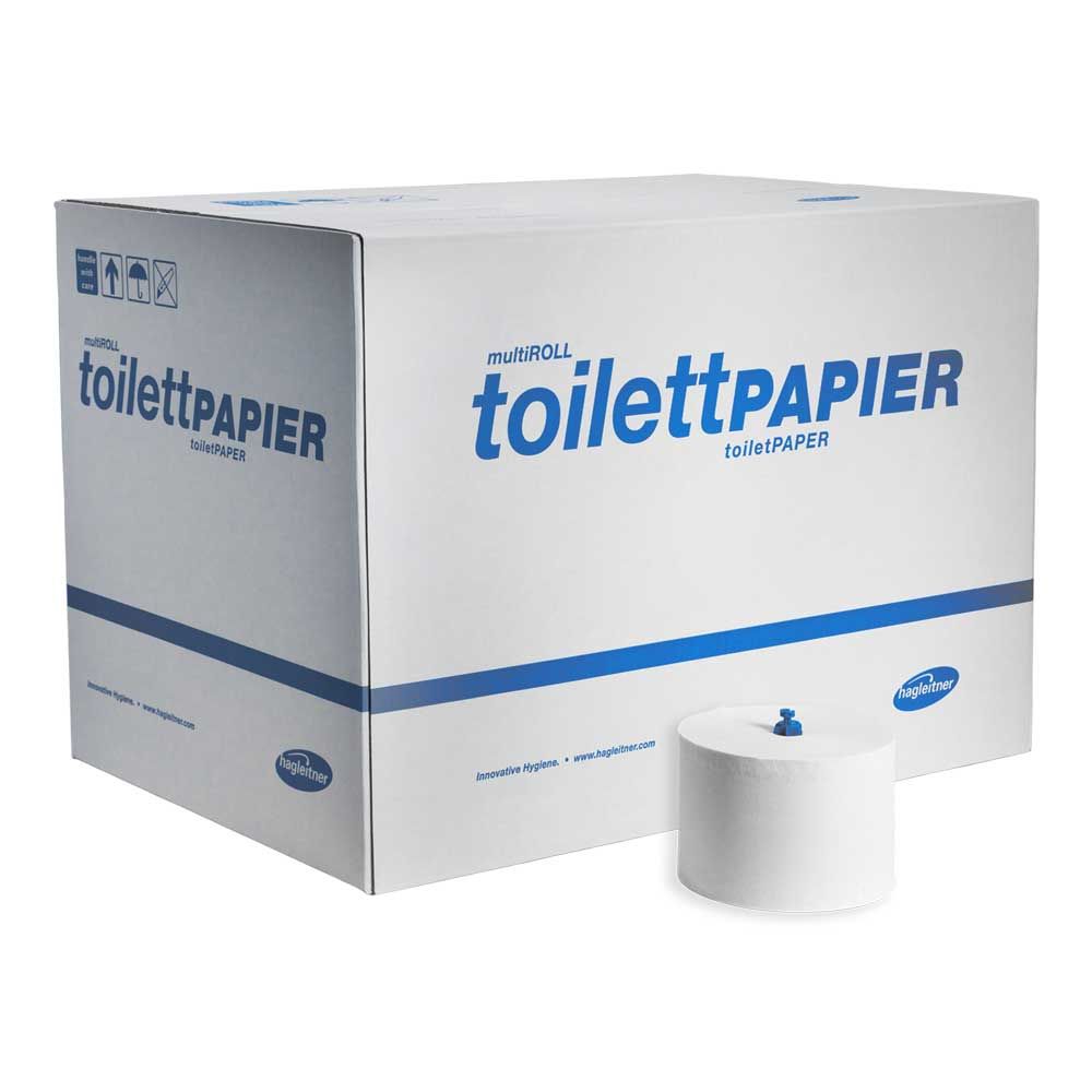 Produktbild des Hagleitner Toilettenpapier Recycling in einem weissen Karton.