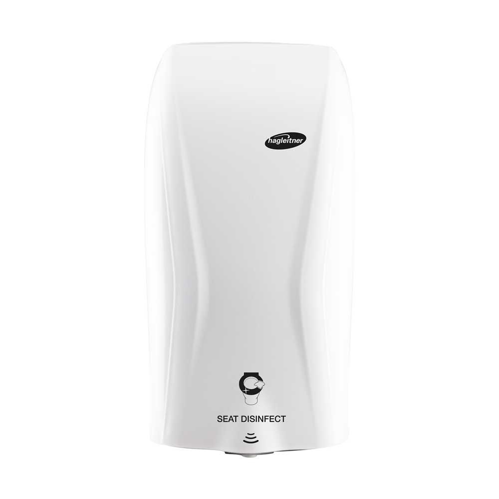 Produktbild des Hagleitner Berührungsloser Toilettensitzreiniger Hybrid in weisser Farbe zur Desinfektion & Schaumreinigung.