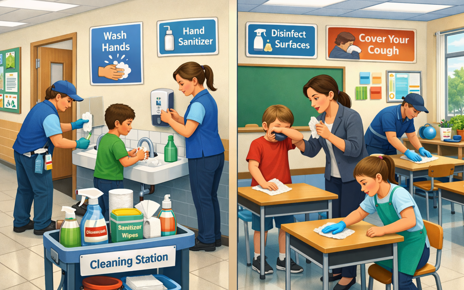 Grippezeit: Hygiene in Schulen & öffentlichen Gebäuden